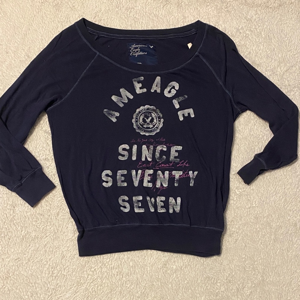 Y2K Vintage American Eagle Outfitters Dark Blue Top